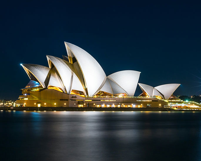 The Sydney Opera House at night